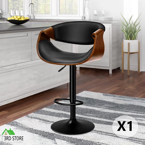 ALFORDSON 1x Bar Stool Kitchen Swivel Chair Wooden Leather Gas Lift Trice
