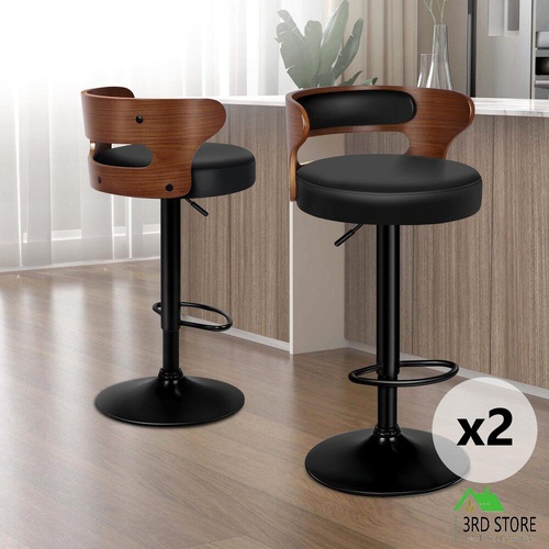 ALFORDSON 2x Bar Stool Kitchen Swivel Chair Wooden Leather Gas Lift Ramiro