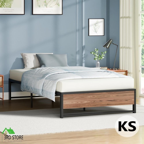 ALFORDSON Metal Bed Frame King Single Mattress Base Platform Foundation Wood