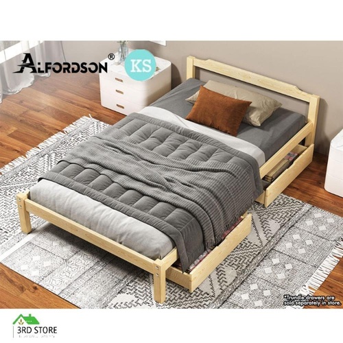 ALFORDSON Bed Frame Wooden Timber King Single Mattress Base Platform Beatrix Oak