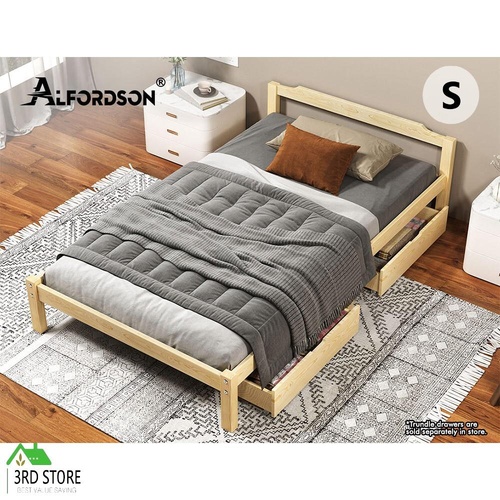 ALFORDSON Bed Frame Wooden Timber Single Size Mattress Base Platform Beatrix Oak