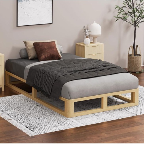 ALFORDSON Bed Frame Wooden Timber Single Size Mattress Base Platform Oak JACOB