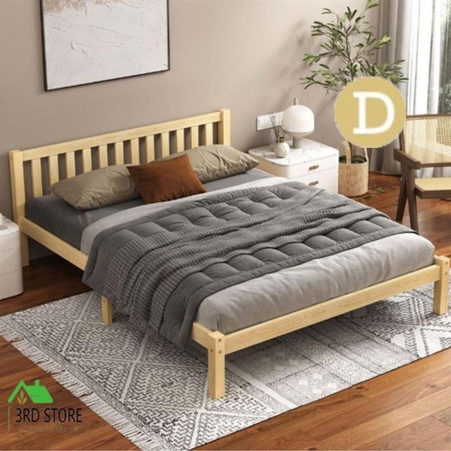 ALFORDSON Bed Frame Wooden Timber Double Size Mattress Base Platform Fenella Oak