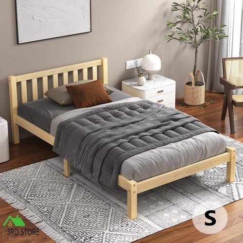 ALFORDSON Bed Frame Wooden Timber Single Size Mattress Base Platform Fenella Oak