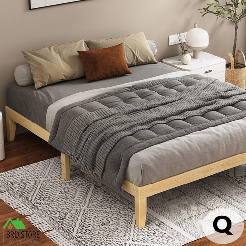 ALFORDSON Bed Frame Wooden Timber Queen Size Mattress Base Platform Pramod Oak