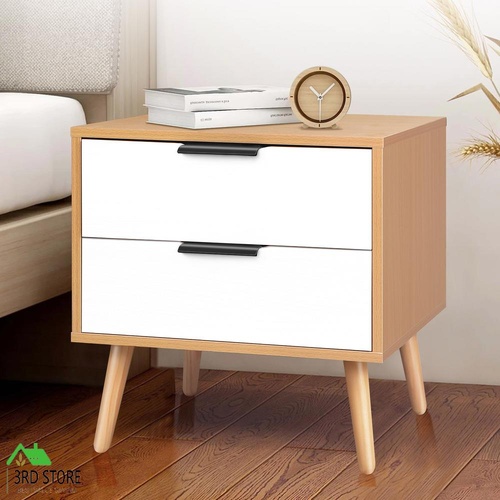 ALFORDSON Bedside Table Nightstand Side Storage Cabinet Scandinavian White