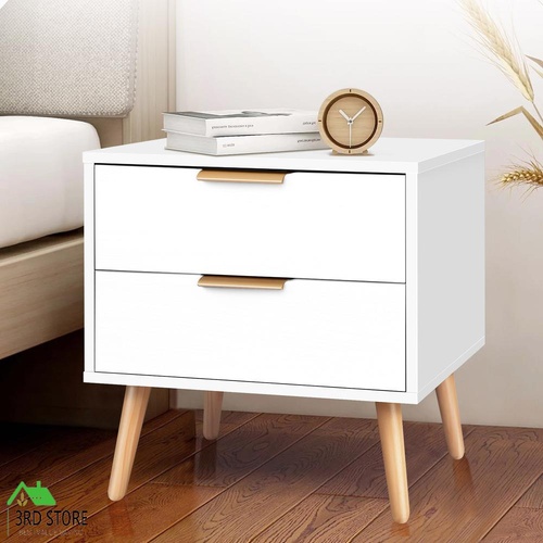 ALFORDSON Bedside Table Nightstand Side Storage Cabinet Scandinavian White