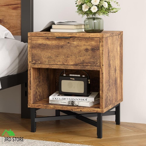 ALFORDSON Bedside Table Retro Nightstand Side Cabinet Storage Shelf Oak