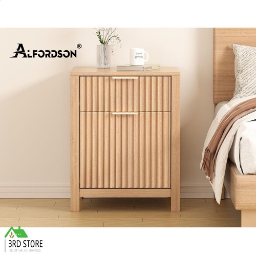 ALFORDSON Bedside Table Nightstand Side Storage 2 Drawers Cabinet