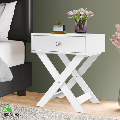 ALFORDSON Bedside Table Nightstand Side Storage Cabinet French Country White