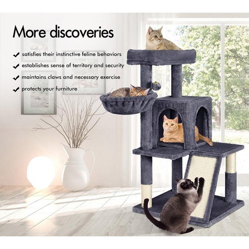 BEASTIE Cat Tree Scratching Post Scratcher Tower Condo House Furniture Wood 100