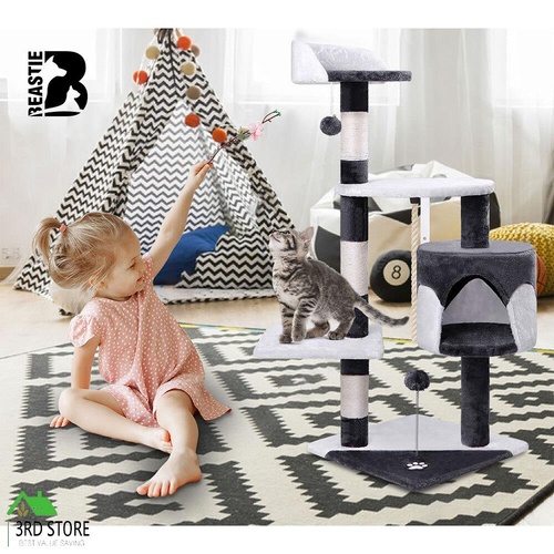 BEASTIE Cat Tree Scratching Post Scratcher Tower Condo House Furniture Wood 112