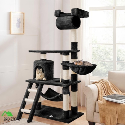 BEASTIE Cat Tree Scratching Post Scratcher Tower Condo House Furniture Wood 141