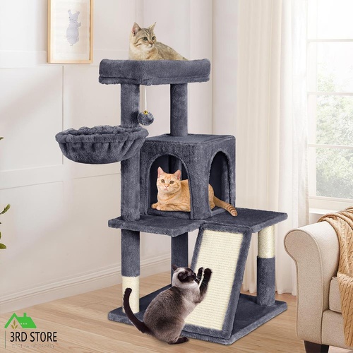 BEASTIE Cat Tree Scratching Post Scratcher Tower Condo House Furniture Wood 100C