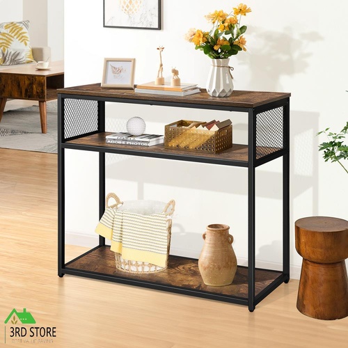 ALFORDSON Console Table Entry Storage Rack Industrial Wooden 3-tier Shelf