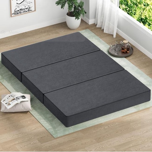STARRY EUCALYPT Foldable Mattress Folding Foam Mattresses Portable Double Grey