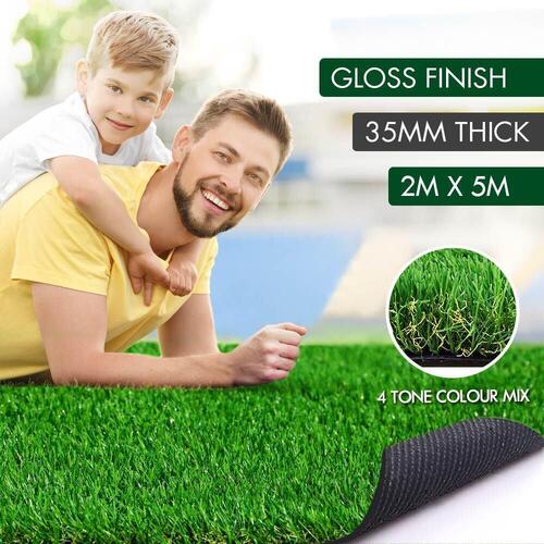 OTANC Synthetic Turf 10 SQM Roll GLOSS Artificial Grass Fake Lawn 35mm 2x5m