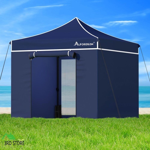 ALFORDSON Gazebo 3x3M Pop Up Marquee 600D Oxford Camping Folding Tent Navy
