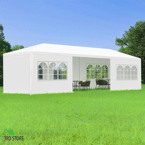 ALFORDSON Gazebo 3x9M PE Outdoor Wedding Marquee Camping Canopy Portable White