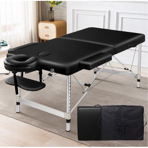 ALFORDSON Massage Table 2 Fold 75cm Foldable Portable Bed Desk Aluminium Lift Up