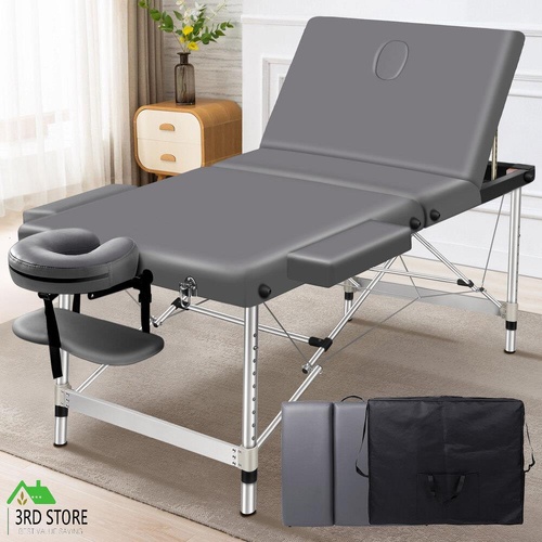 ALFORDSON Portable Massage Table 3 Fold 65cm Foldable Aluminium Lift Up Bed Desk