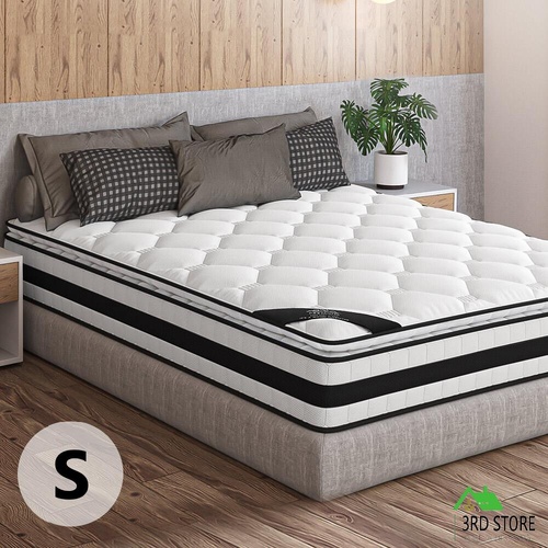 STARRY EUCALYPT Mattress Pillow Top Foam Bed Single Size Bonnell Spring 22cm