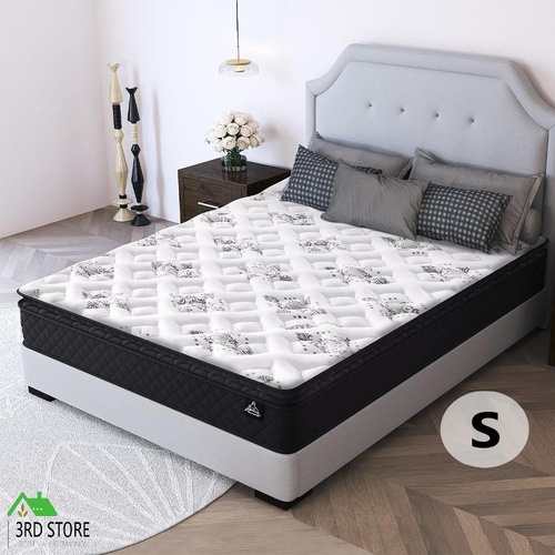 STARRY EUCALYPT Mattress Pillow Top Foam Bed Single Size Bonnell Spring 24cm