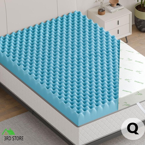 STARRY EUCALYPT Memory Foam Mattress Topper Airflow Cool Gel Bamboo 10cm Queen