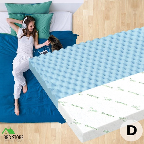 STARRY EUCALYPT Memory Foam Mattress Topper 5cm Bamboo 7-Zone Cool Gel Double
