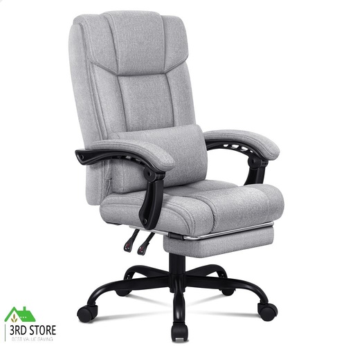 ALFORDSON Office Chair Executive Computer Gaming Fabric Seat Recliner Grey