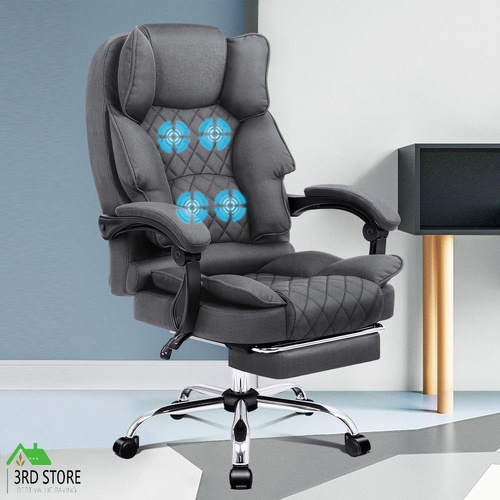 ALFORDSON Massage Office Chair Fabric Executive Recliner Gaming Computer Seat