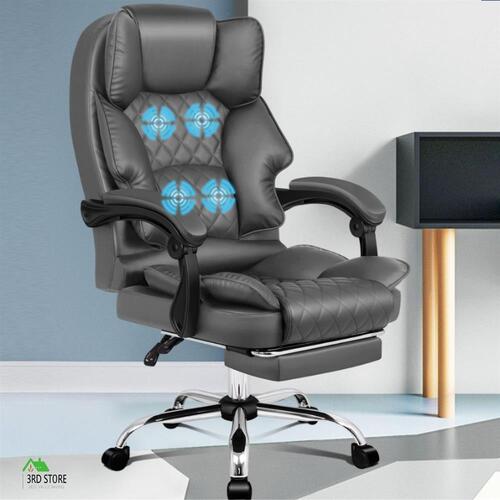 ALFORDSON Massage Office Chair Executive Recliner Gaming Work Seat PU Leather