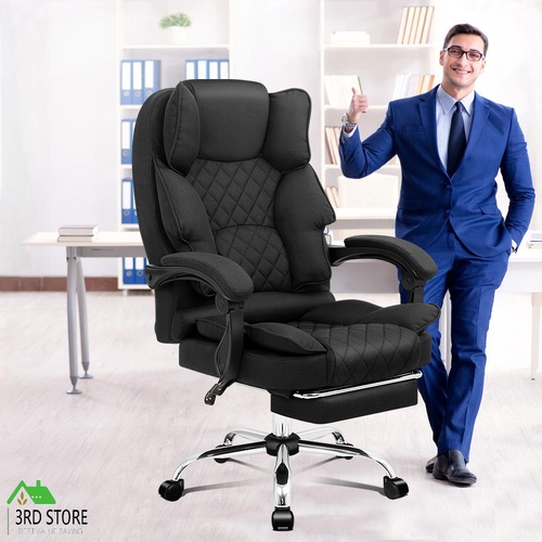ALFORDSON Office Chair Gaming Executive Seat Computer Racer Fabric Recliner