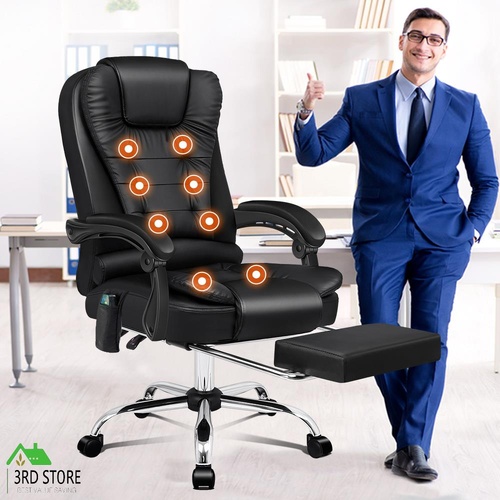RETURNs ALFORDSON Massage Office Chair Heated Executive Computer Seat Gaming Racer Black