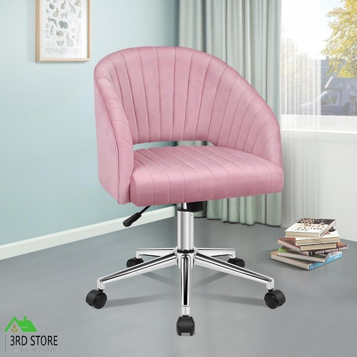 ALFORDSON Velvet Office Chair Swivel Armchair Computer Seat Adult Kids Pink