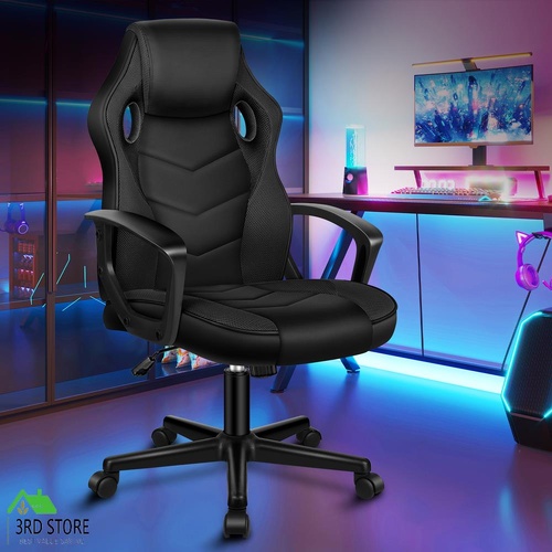 ALFORDSON Gaming Chair Racing Office Executive Computer Seat Work Black