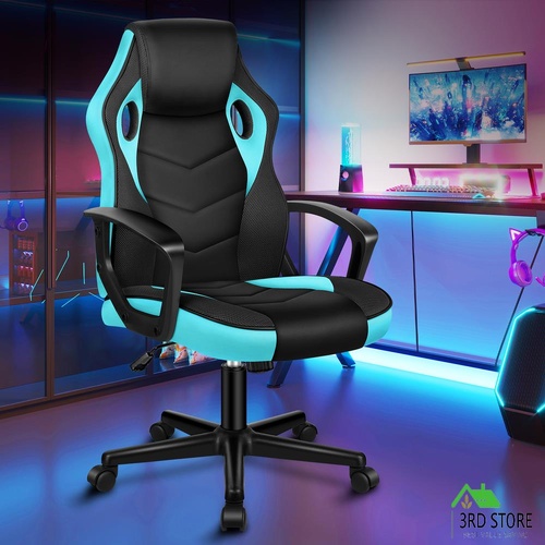 ALFORDSON Gaming Office Chair Racing Executive Footrest Computer Seat PU Leather