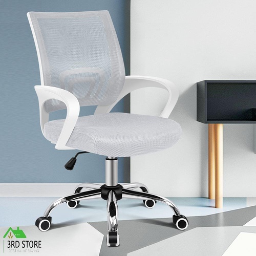 ALFORDSON Office Chair Mesh Executive Seat Gaming Computer Racing Work White & G