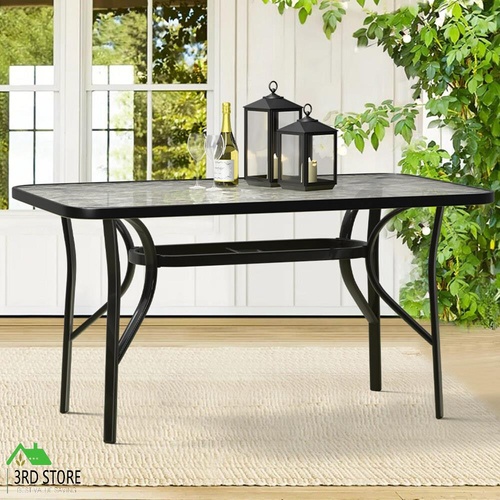 ALFORDSON Patio Dining Table Garden 140CM X 80CM Black