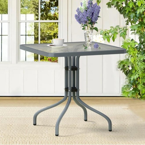 ALFORDSON Outdoor Furniture Patio Coffee Side Table Garden 60CM Square Grey