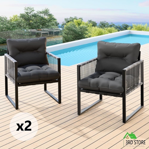 ALFORDSON 2x Outdoor Lounge Chairs Patio Furniture Garden Armchair Rattan Chair
