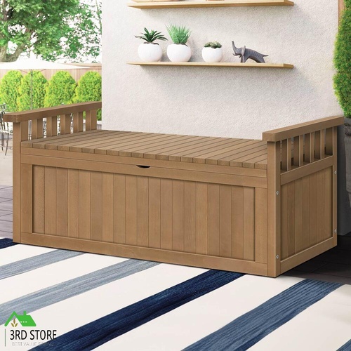 ALFORDSON Outdoor Storage Box Wooden Garden Bench Chest Tool Sheds Natural XL