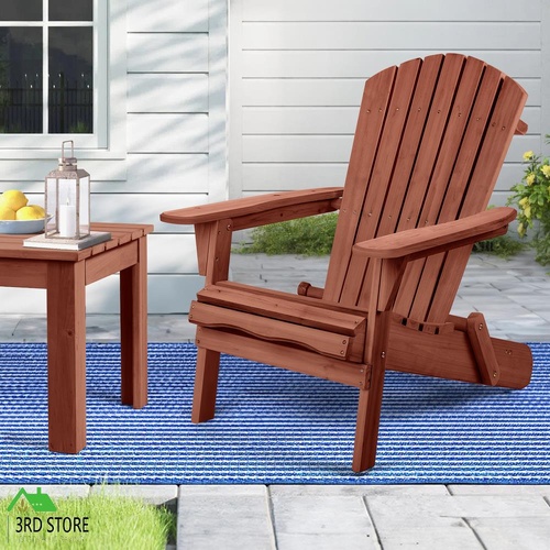 ALFORDSON Adirondack Chair Wooden Outdoor Patio Furniture Brown