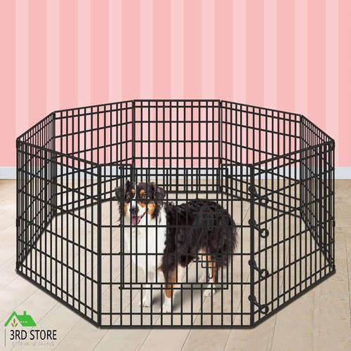 BEASTIE Pet Playpen 30 inch Large 8 Panel Fence Enclosure Dog Metal Exercise Pen