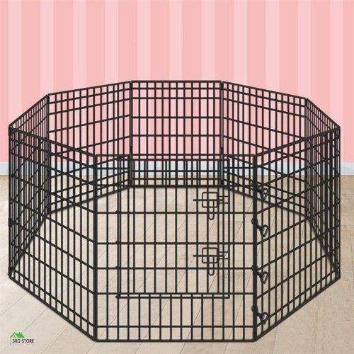 BEASTIE Pet Playpen 36 inch Large 8 Panel Fence Enclosure Dog Metal Exercise Pen