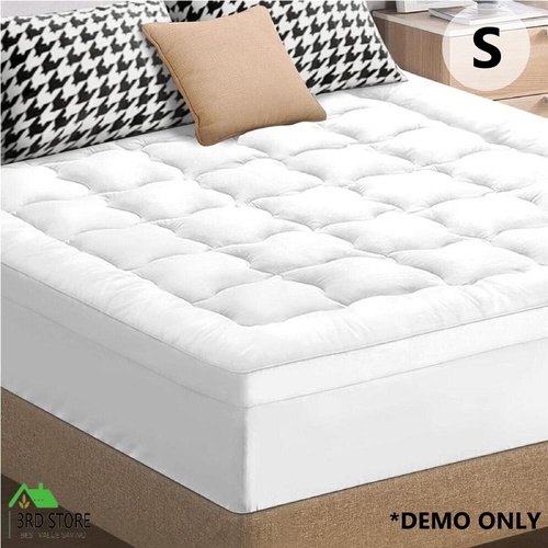 STARRY EUCALYPT Mattress Topper Bamboo White Pillowtop Protector 7cm Single