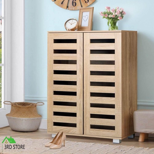 ALFORDSON Shoe Cabinet Organiser Storage Rack Drawer Shelf 21 Pairs Wood