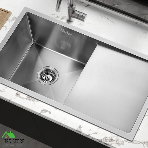 ALFORDSON Kitchen Sink Stainless Steel Drop in Flush Under Mount Basin 870X450MM