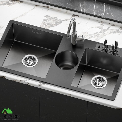 RETURNs ALFORDSON Kitchen Sink Basin Stainless Steel Drop in Flush Mount 940X460MM Black