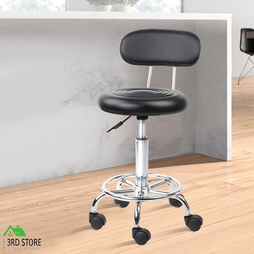 ALFORDSON Salon Stool Round Swivel Barber Hair Dress Chair Declan Black